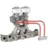 Chrome 9 Super 7® 2×2 Carb/Meyer Intake Kit, 1949-53 Flathead